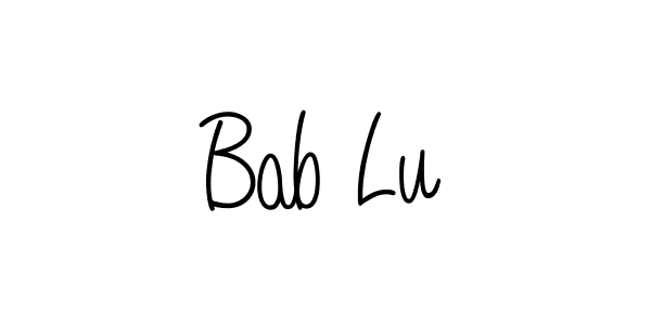 Make a beautiful signature design for name Bab Lu. With this signature (Angelique-Rose-font-FFP) style, you can create a handwritten signature for free. Bab Lu signature style 5 images and pictures png