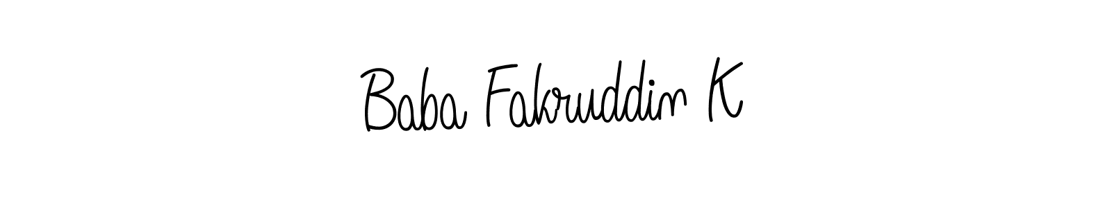 How to make Baba Fakruddin K name signature. Use Angelique-Rose-font-FFP style for creating short signs online. This is the latest handwritten sign. Baba Fakruddin K signature style 5 images and pictures png