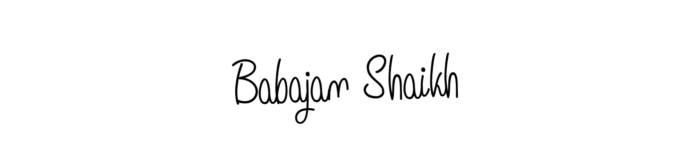 Use a signature maker to create a handwritten signature online. With this signature software, you can design (Angelique-Rose-font-FFP) your own signature for name Babajan Shaikh. Babajan Shaikh signature style 5 images and pictures png
