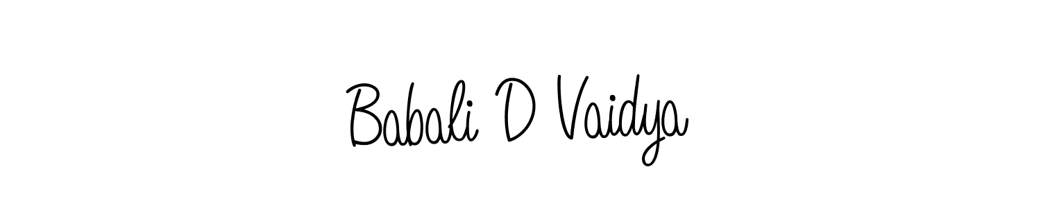 Also we have Babali D Vaidya name is the best signature style. Create professional handwritten signature collection using Angelique-Rose-font-FFP autograph style. Babali D Vaidya signature style 5 images and pictures png