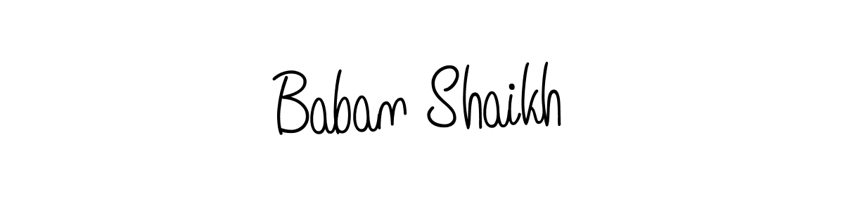 You should practise on your own different ways (Angelique-Rose-font-FFP) to write your name (Baban Shaikh) in signature. don't let someone else do it for you. Baban Shaikh signature style 5 images and pictures png