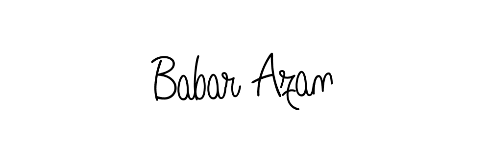 Make a beautiful signature design for name Babar Azan. With this signature (Angelique-Rose-font-FFP) style, you can create a handwritten signature for free. Babar Azan signature style 5 images and pictures png