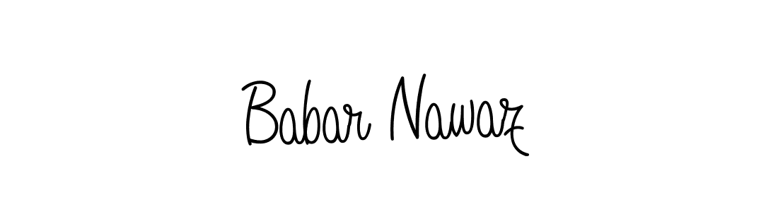 The best way (Angelique-Rose-font-FFP) to make a short signature is to pick only two or three words in your name. The name Babar Nawaz include a total of six letters. For converting this name. Babar Nawaz signature style 5 images and pictures png