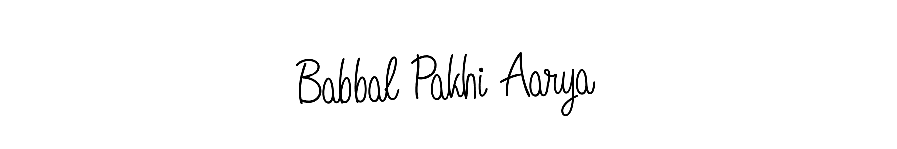 Make a beautiful signature design for name Babbal Pakhi Aarya. With this signature (Angelique-Rose-font-FFP) style, you can create a handwritten signature for free. Babbal Pakhi Aarya signature style 5 images and pictures png