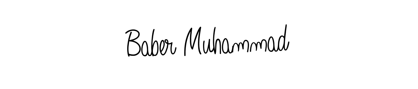 How to make Baber Muhammad name signature. Use Angelique-Rose-font-FFP style for creating short signs online. This is the latest handwritten sign. Baber Muhammad signature style 5 images and pictures png