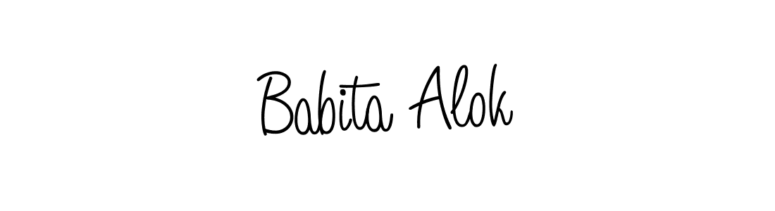Use a signature maker to create a handwritten signature online. With this signature software, you can design (Angelique-Rose-font-FFP) your own signature for name Babita Alok. Babita Alok signature style 5 images and pictures png