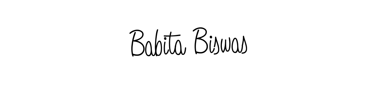 The best way (Angelique-Rose-font-FFP) to make a short signature is to pick only two or three words in your name. The name Babita Biswas include a total of six letters. For converting this name. Babita Biswas signature style 5 images and pictures png