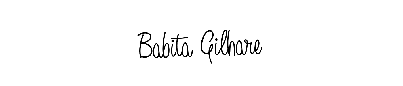 Angelique-Rose-font-FFP is a professional signature style that is perfect for those who want to add a touch of class to their signature. It is also a great choice for those who want to make their signature more unique. Get Babita Gilhare name to fancy signature for free. Babita Gilhare signature style 5 images and pictures png