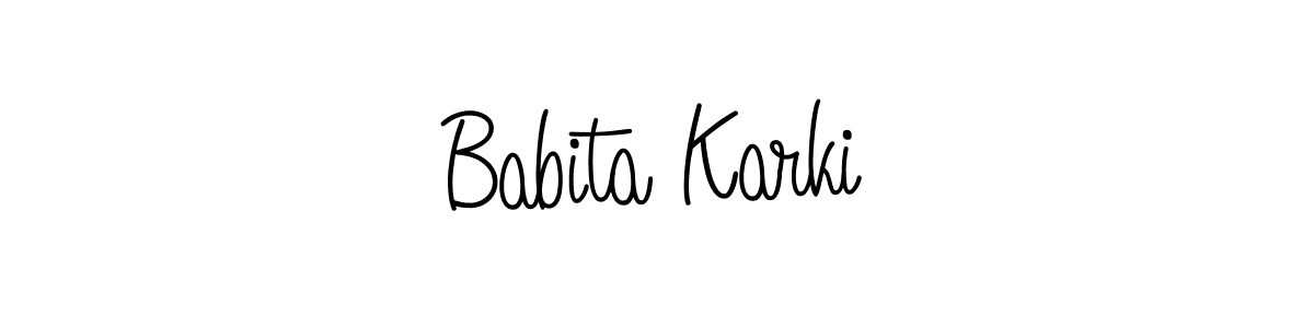 How to make Babita Karki signature? Angelique-Rose-font-FFP is a professional autograph style. Create handwritten signature for Babita Karki name. Babita Karki signature style 5 images and pictures png