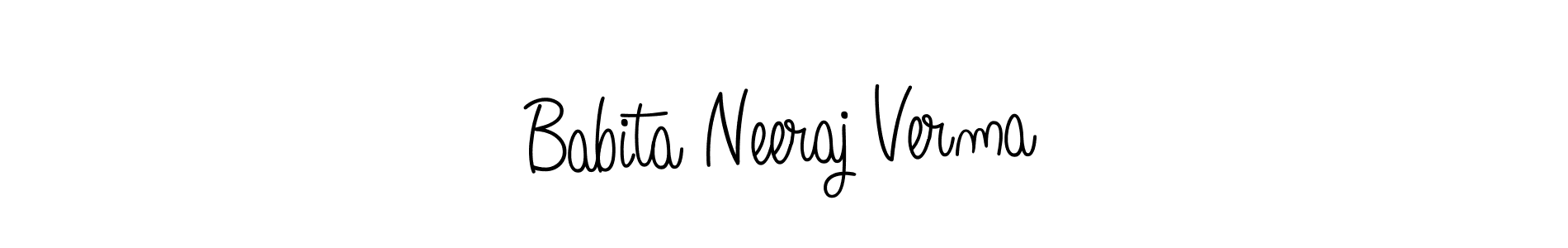 Angelique-Rose-font-FFP is a professional signature style that is perfect for those who want to add a touch of class to their signature. It is also a great choice for those who want to make their signature more unique. Get Babita Neeraj Verma name to fancy signature for free. Babita Neeraj Verma signature style 5 images and pictures png