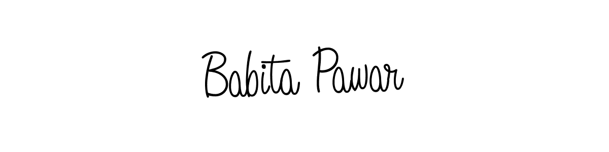 Make a beautiful signature design for name Babita Pawar. With this signature (Angelique-Rose-font-FFP) style, you can create a handwritten signature for free. Babita Pawar signature style 5 images and pictures png