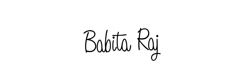 The best way (Angelique-Rose-font-FFP) to make a short signature is to pick only two or three words in your name. The name Babita Raj include a total of six letters. For converting this name. Babita Raj signature style 5 images and pictures png