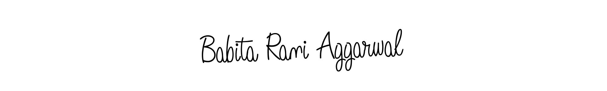 Check out images of Autograph of Babita Rani Aggarwal name. Actor Babita Rani Aggarwal Signature Style. Angelique-Rose-font-FFP is a professional sign style online. Babita Rani Aggarwal signature style 5 images and pictures png