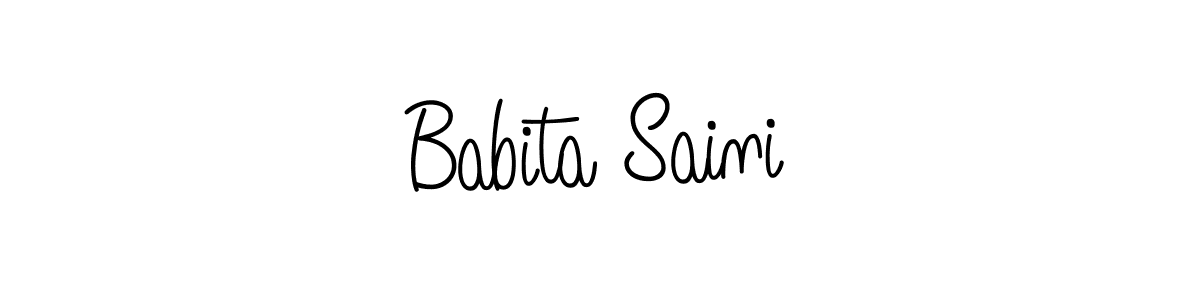 Design your own signature with our free online signature maker. With this signature software, you can create a handwritten (Angelique-Rose-font-FFP) signature for name Babita Saini. Babita Saini signature style 5 images and pictures png