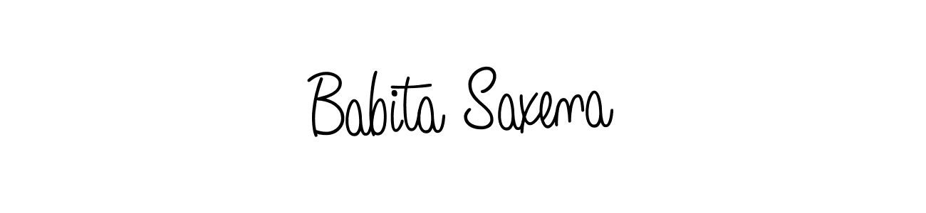Use a signature maker to create a handwritten signature online. With this signature software, you can design (Angelique-Rose-font-FFP) your own signature for name Babita Saxena. Babita Saxena signature style 5 images and pictures png