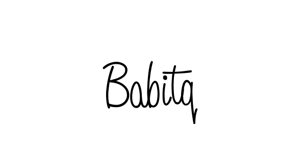 The best way (Angelique-Rose-font-FFP) to make a short signature is to pick only two or three words in your name. The name Babitq include a total of six letters. For converting this name. Babitq signature style 5 images and pictures png