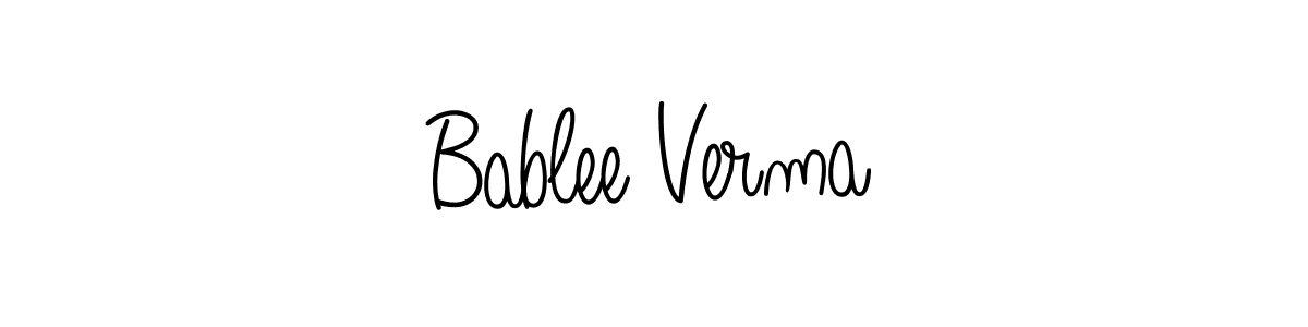 Make a beautiful signature design for name Bablee Verma. With this signature (Angelique-Rose-font-FFP) style, you can create a handwritten signature for free. Bablee Verma signature style 5 images and pictures png