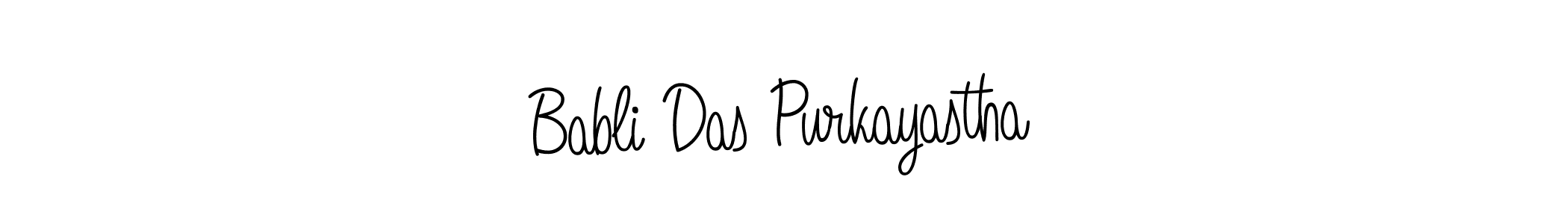 Use a signature maker to create a handwritten signature online. With this signature software, you can design (Angelique-Rose-font-FFP) your own signature for name Babli Das Purkayastha. Babli Das Purkayastha signature style 5 images and pictures png