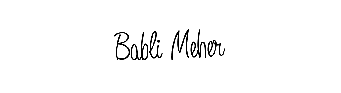 Babli Meher stylish signature style. Best Handwritten Sign (Angelique-Rose-font-FFP) for my name. Handwritten Signature Collection Ideas for my name Babli Meher. Babli Meher signature style 5 images and pictures png