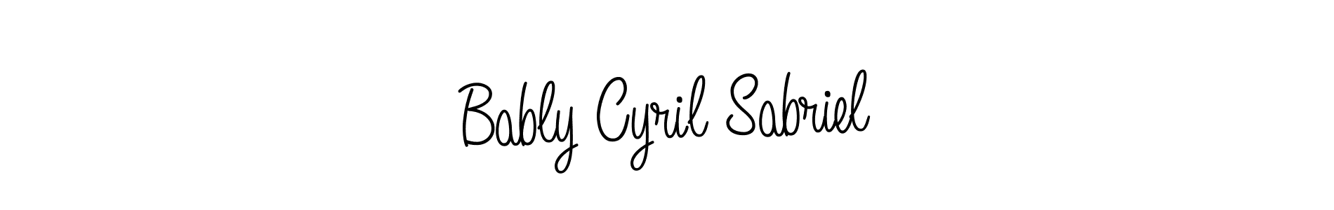 Use a signature maker to create a handwritten signature online. With this signature software, you can design (Angelique-Rose-font-FFP) your own signature for name Bably Cyril Sabriel. Bably Cyril Sabriel signature style 5 images and pictures png