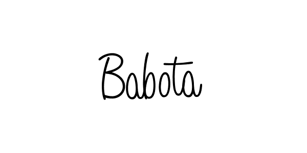 Use a signature maker to create a handwritten signature online. With this signature software, you can design (Angelique-Rose-font-FFP) your own signature for name Babota. Babota signature style 5 images and pictures png