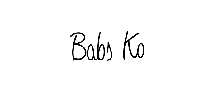 You should practise on your own different ways (Angelique-Rose-font-FFP) to write your name (Babs Ko) in signature. don't let someone else do it for you. Babs Ko signature style 5 images and pictures png