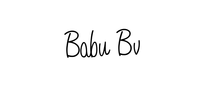 Babu Bv stylish signature style. Best Handwritten Sign (Angelique-Rose-font-FFP) for my name. Handwritten Signature Collection Ideas for my name Babu Bv. Babu Bv signature style 5 images and pictures png