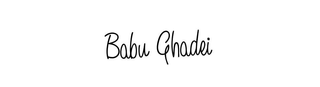 The best way (Angelique-Rose-font-FFP) to make a short signature is to pick only two or three words in your name. The name Babu Ghadei include a total of six letters. For converting this name. Babu Ghadei signature style 5 images and pictures png