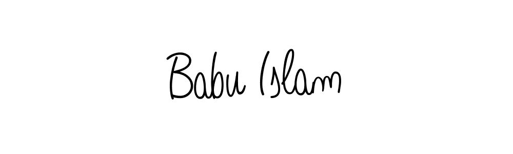 Use a signature maker to create a handwritten signature online. With this signature software, you can design (Angelique-Rose-font-FFP) your own signature for name Babu Islam. Babu Islam signature style 5 images and pictures png