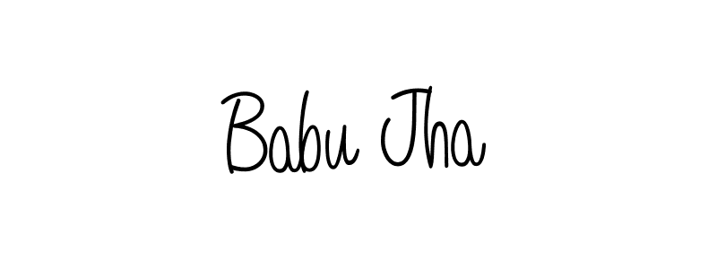 Make a beautiful signature design for name Babu Jha. With this signature (Angelique-Rose-font-FFP) style, you can create a handwritten signature for free. Babu Jha signature style 5 images and pictures png