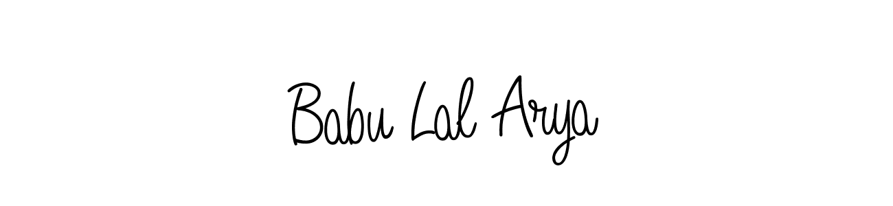 You should practise on your own different ways (Angelique-Rose-font-FFP) to write your name (Babu Lal Arya) in signature. don't let someone else do it for you. Babu Lal Arya signature style 5 images and pictures png