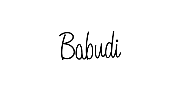 Use a signature maker to create a handwritten signature online. With this signature software, you can design (Angelique-Rose-font-FFP) your own signature for name Babudi. Babudi signature style 5 images and pictures png