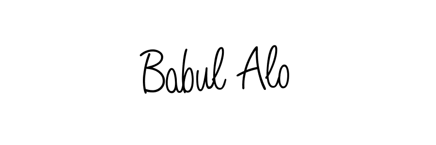 You should practise on your own different ways (Angelique-Rose-font-FFP) to write your name (Babul Alo) in signature. don't let someone else do it for you. Babul Alo signature style 5 images and pictures png