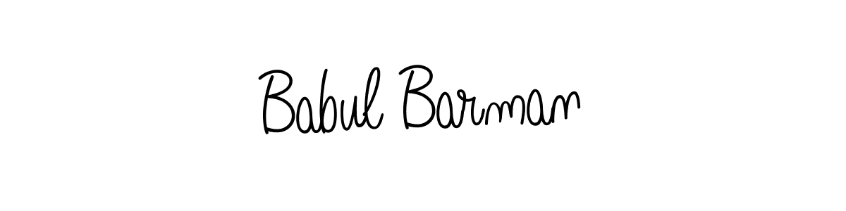 You should practise on your own different ways (Angelique-Rose-font-FFP) to write your name (Babul Barman) in signature. don't let someone else do it for you. Babul Barman signature style 5 images and pictures png