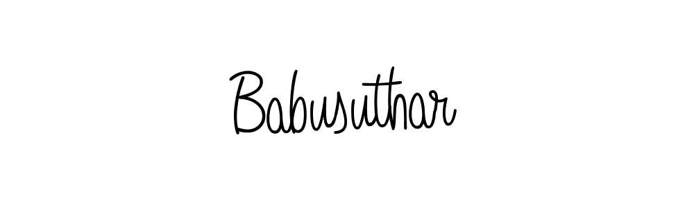 You should practise on your own different ways (Angelique-Rose-font-FFP) to write your name (Babusuthar) in signature. don't let someone else do it for you. Babusuthar signature style 5 images and pictures png