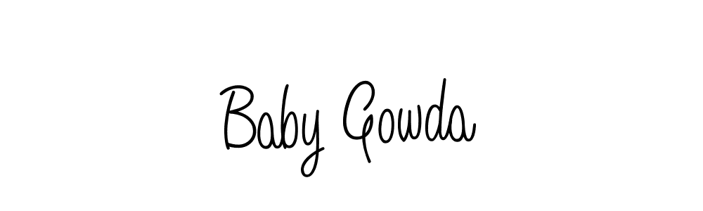 You should practise on your own different ways (Angelique-Rose-font-FFP) to write your name (Baby Gowda) in signature. don't let someone else do it for you. Baby Gowda signature style 5 images and pictures png