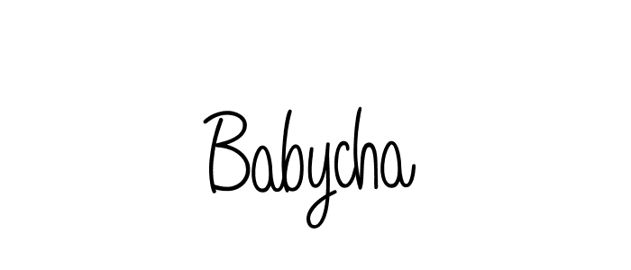 You should practise on your own different ways (Angelique-Rose-font-FFP) to write your name (Babycha) in signature. don't let someone else do it for you. Babycha signature style 5 images and pictures png