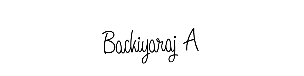 Backiyaraj A stylish signature style. Best Handwritten Sign (Angelique-Rose-font-FFP) for my name. Handwritten Signature Collection Ideas for my name Backiyaraj A. Backiyaraj A signature style 5 images and pictures png