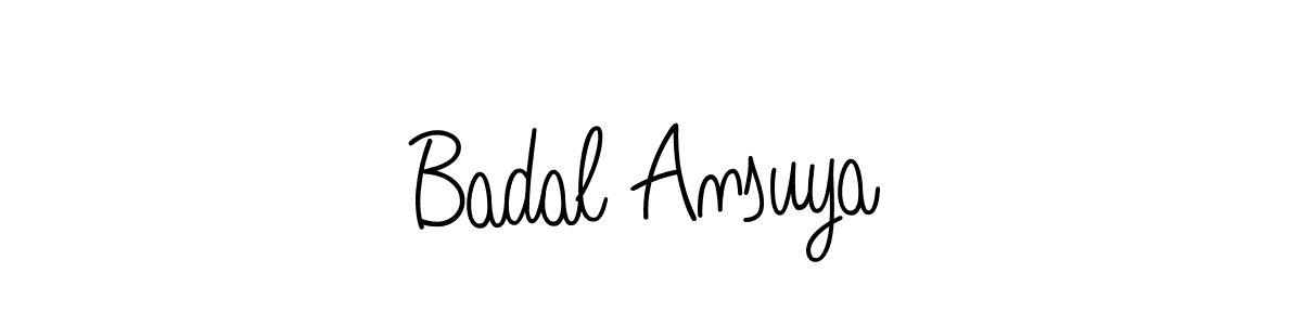 Make a beautiful signature design for name Badal Ansuya. With this signature (Angelique-Rose-font-FFP) style, you can create a handwritten signature for free. Badal Ansuya signature style 5 images and pictures png