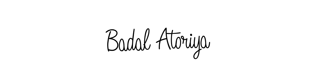 Make a beautiful signature design for name Badal Atoriya. With this signature (Angelique-Rose-font-FFP) style, you can create a handwritten signature for free. Badal Atoriya signature style 5 images and pictures png