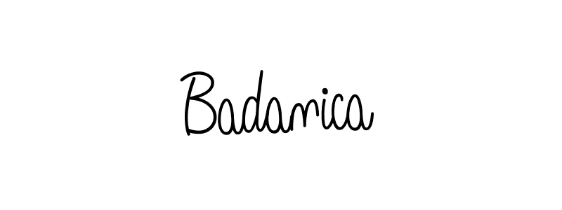 Make a beautiful signature design for name Badanica. With this signature (Angelique-Rose-font-FFP) style, you can create a handwritten signature for free. Badanica signature style 5 images and pictures png