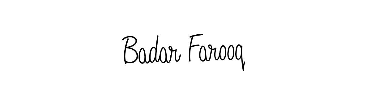 You should practise on your own different ways (Angelique-Rose-font-FFP) to write your name (Badar Farooq) in signature. don't let someone else do it for you. Badar Farooq signature style 5 images and pictures png