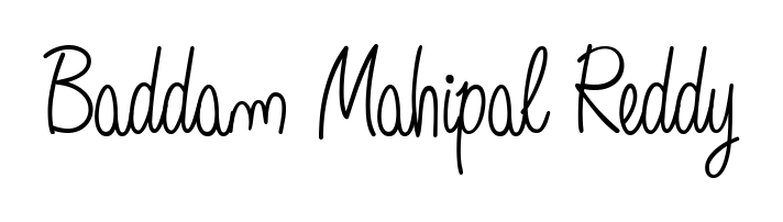 Get an exclusive digital autograph for Baddam Mahipal Reddy. The Angelique-Rose-font-FFP typeface captures the charm of real penmanship on paper. Baddam Mahipal Reddy signature style 5 images and pictures png