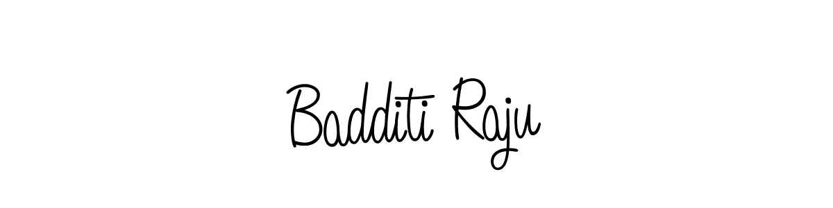 Use a signature maker to create a handwritten signature online. With this signature software, you can design (Angelique-Rose-font-FFP) your own signature for name Badditi Raju. Badditi Raju signature style 5 images and pictures png