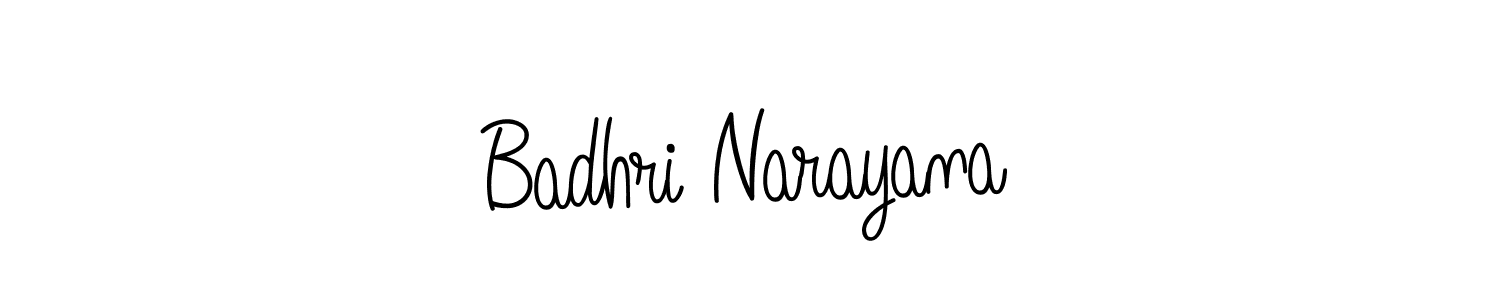 Make a beautiful signature design for name Badhri Narayana. With this signature (Angelique-Rose-font-FFP) style, you can create a handwritten signature for free. Badhri Narayana signature style 5 images and pictures png