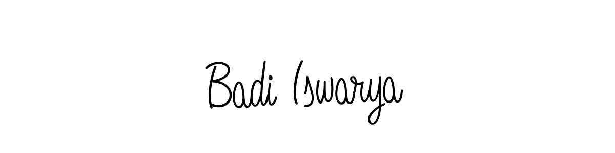 Badi Iswarya stylish signature style. Best Handwritten Sign (Angelique-Rose-font-FFP) for my name. Handwritten Signature Collection Ideas for my name Badi Iswarya. Badi Iswarya signature style 5 images and pictures png