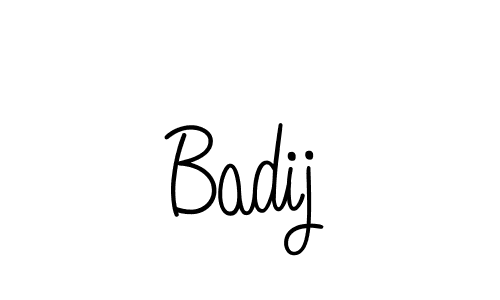 Make a beautiful signature design for name Badij. With this signature (Angelique-Rose-font-FFP) style, you can create a handwritten signature for free. Badij signature style 5 images and pictures png