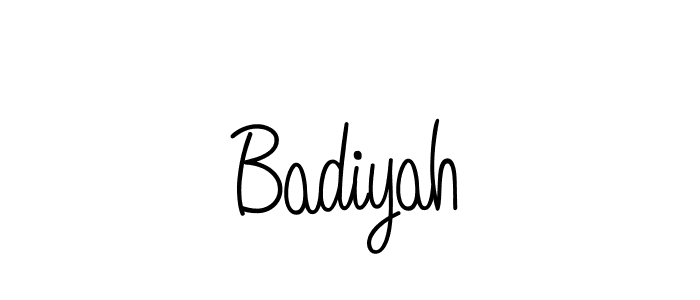 You should practise on your own different ways (Angelique-Rose-font-FFP) to write your name (Badiyah) in signature. don't let someone else do it for you. Badiyah signature style 5 images and pictures png