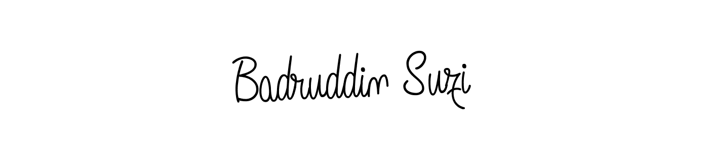 How to make Badruddin Suzi name signature. Use Angelique-Rose-font-FFP style for creating short signs online. This is the latest handwritten sign. Badruddin Suzi signature style 5 images and pictures png