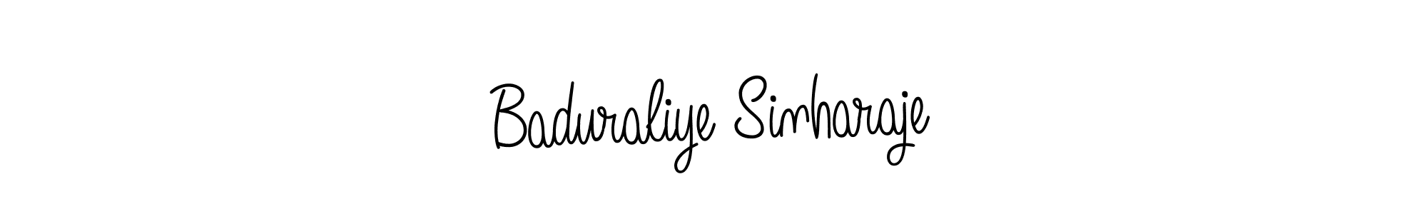 The best way (Angelique-Rose-font-FFP) to make a short signature is to pick only two or three words in your name. The name Baduraliye Sinharaje include a total of six letters. For converting this name. Baduraliye Sinharaje signature style 5 images and pictures png